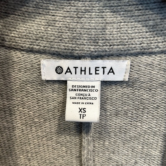 Athleta Spirit Wool Cashmere Open  Cardigan Wrap Duster XS Heather Gray - Picture 2 of 11